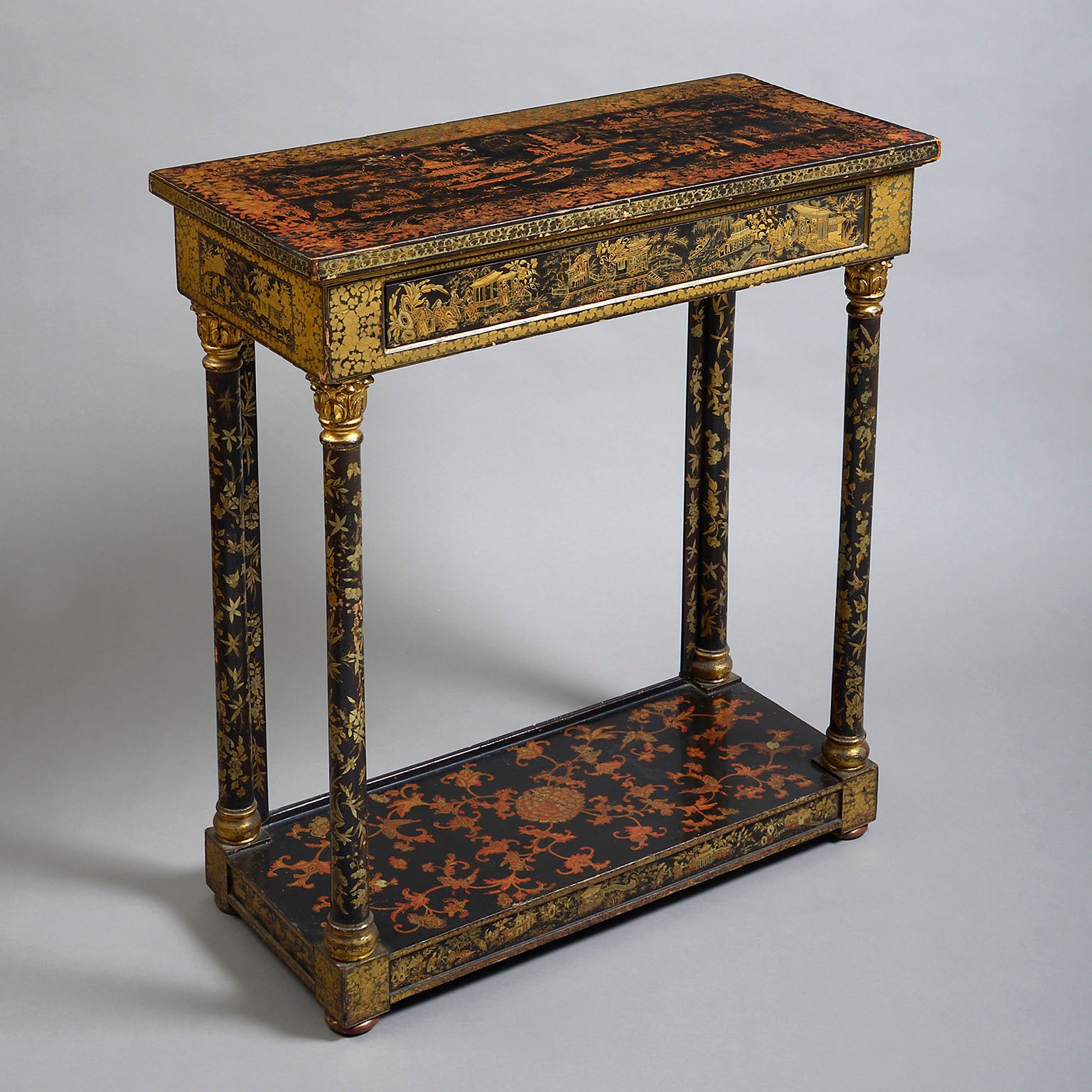 A Chinese Export Lacquer Console Table